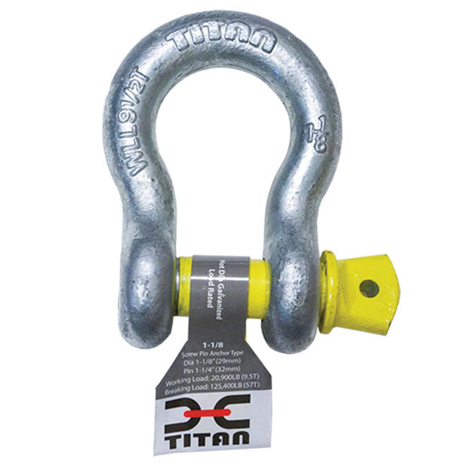Titan Chain 10319054 Hot Galvanized Bow Shackle, 1/2"