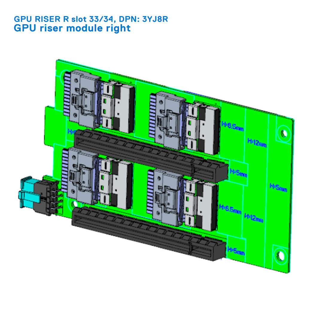 3YJ8R — GPU Riser Right | Dell PowerEdge R750xa