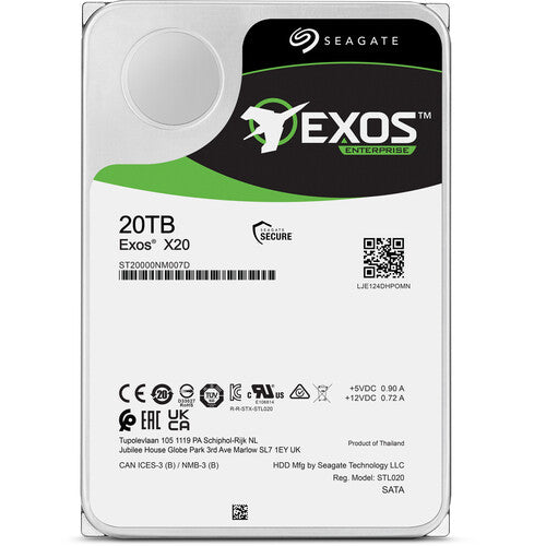 Seagate 20TB Exos X20 7200 rpm SAS III 12 Gb/s 3.5" Internal HDD (OEM)