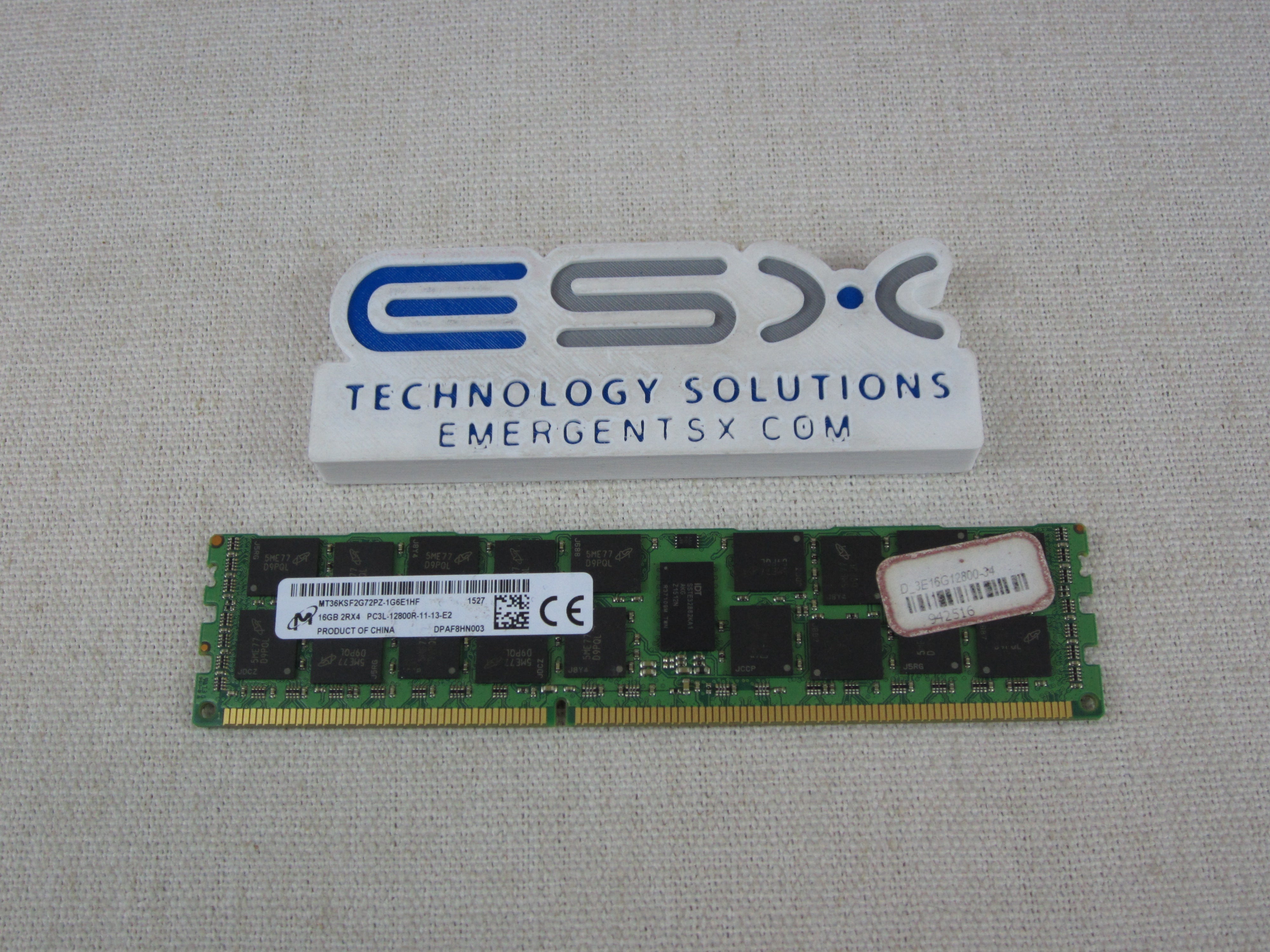 Micron MT36KSF2G72PZ-1G6E1 16GB 2Rx4 PC3L-12800R DDR3-1600MHz Server Memory DIMM