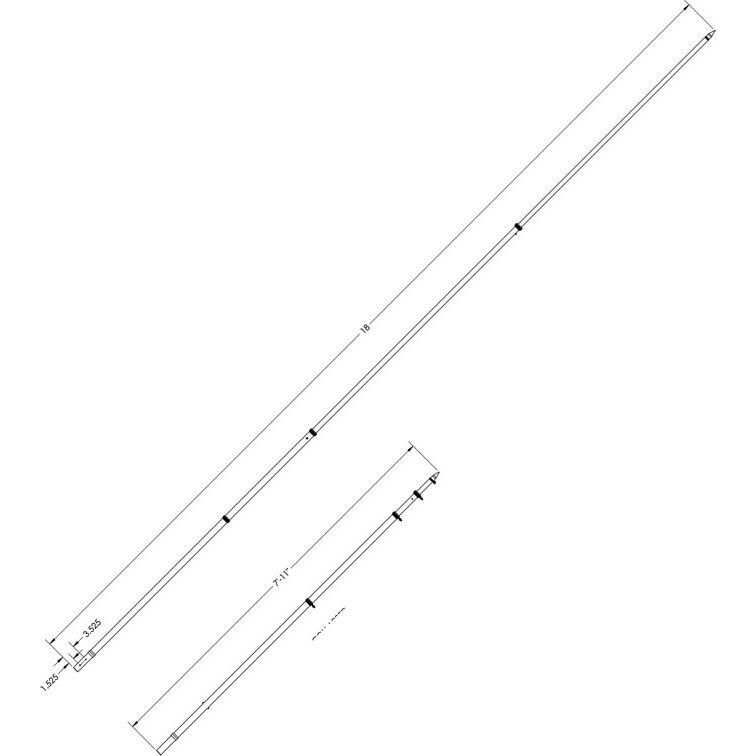 Taco Metals OT-0318HD-BKA Taco Deluxe Aluminum Tele-Outrigger Pole, 18', Black, 1 pr.