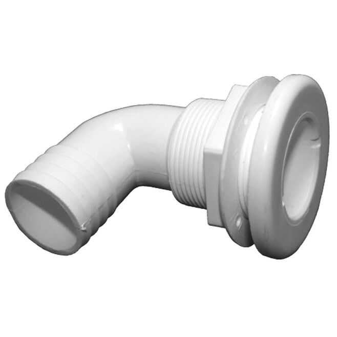 TH Marine TH-1592-DP Thru Hull 1-1/2" 90D Hose White