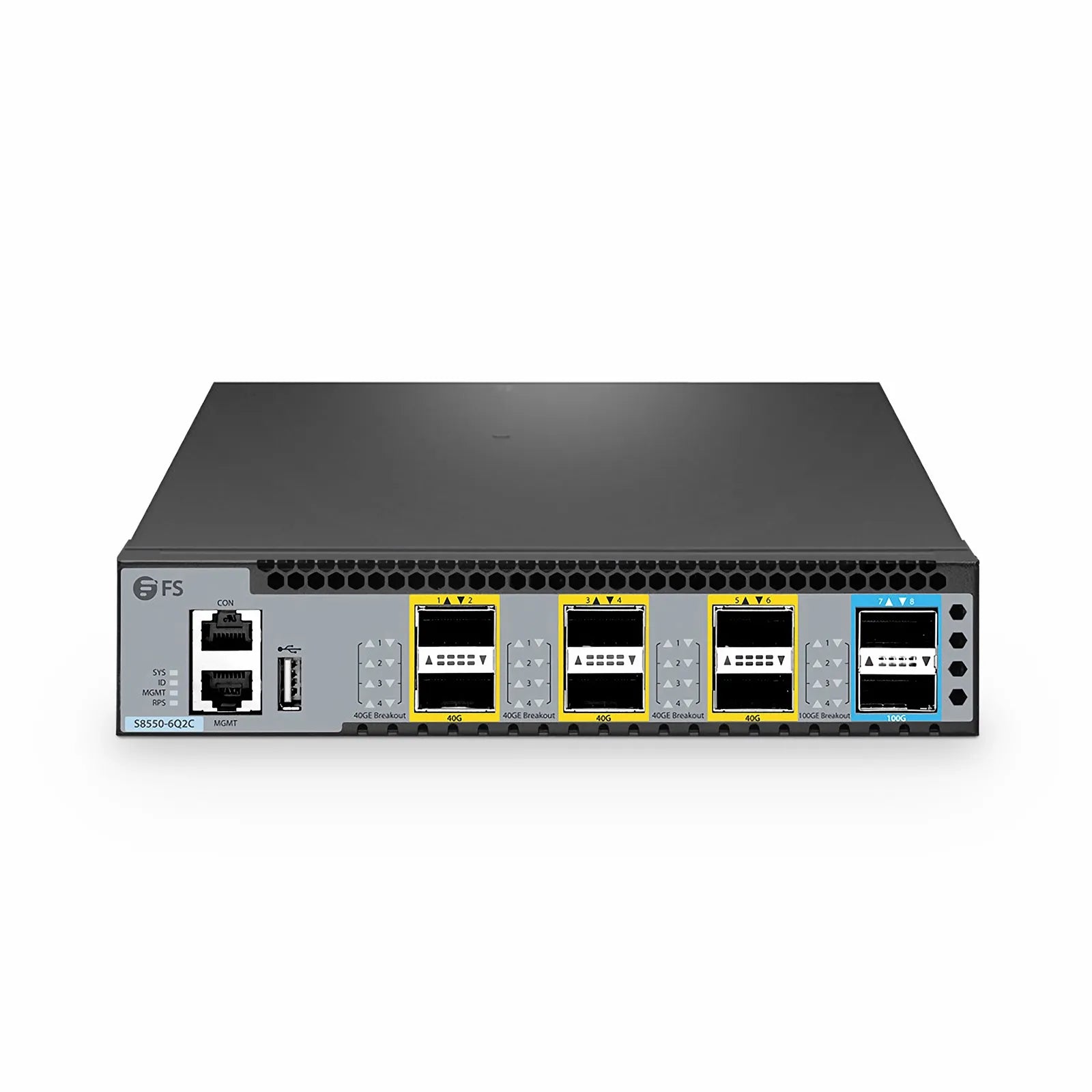 S8550-6Q2C, 8-Port Ethernet L3 Half-Width Switch, 6 x 40Gb QSFP+, with 2 x 100G QSFP28, Support MPLS&MLAG