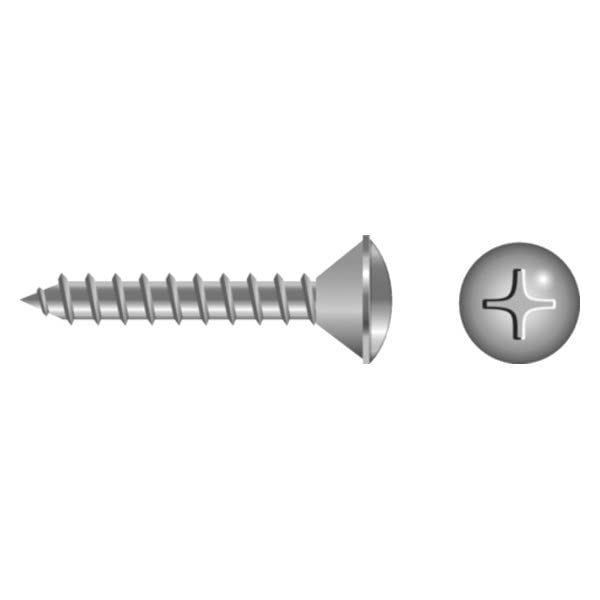 Seachoice SC0583 Phillips Tapping Screws Oval Head, #8 x 1/2"