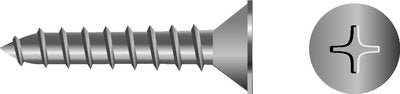Seachoice SC0627 Phillips Tapping Screws Flat Head, #8 x 1"