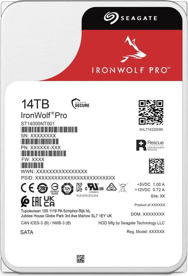 Alt view image 4 of 4 - Seagate IronWolf Pro 14TB NAS Hard Drive 7200 RPM 256MB Cache CMR SATA 6.0Gb/s 3.5" Internal HDD ST14000NE0008
