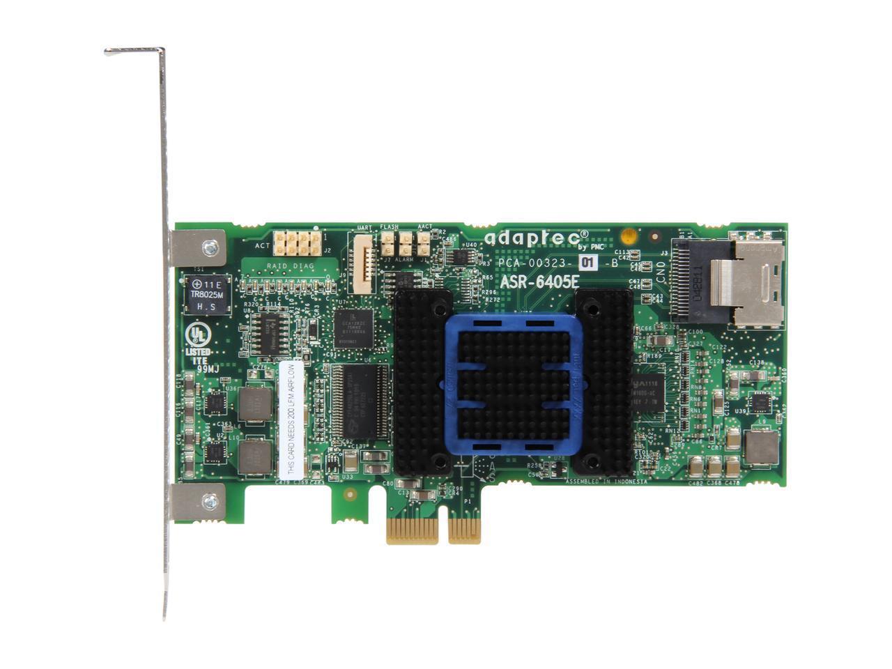 Adaptec RAID ASR-6405E 2271700-R  6Gb/s SATA/SAS 4 internal ports w/ 128MB cache memory Controller Card