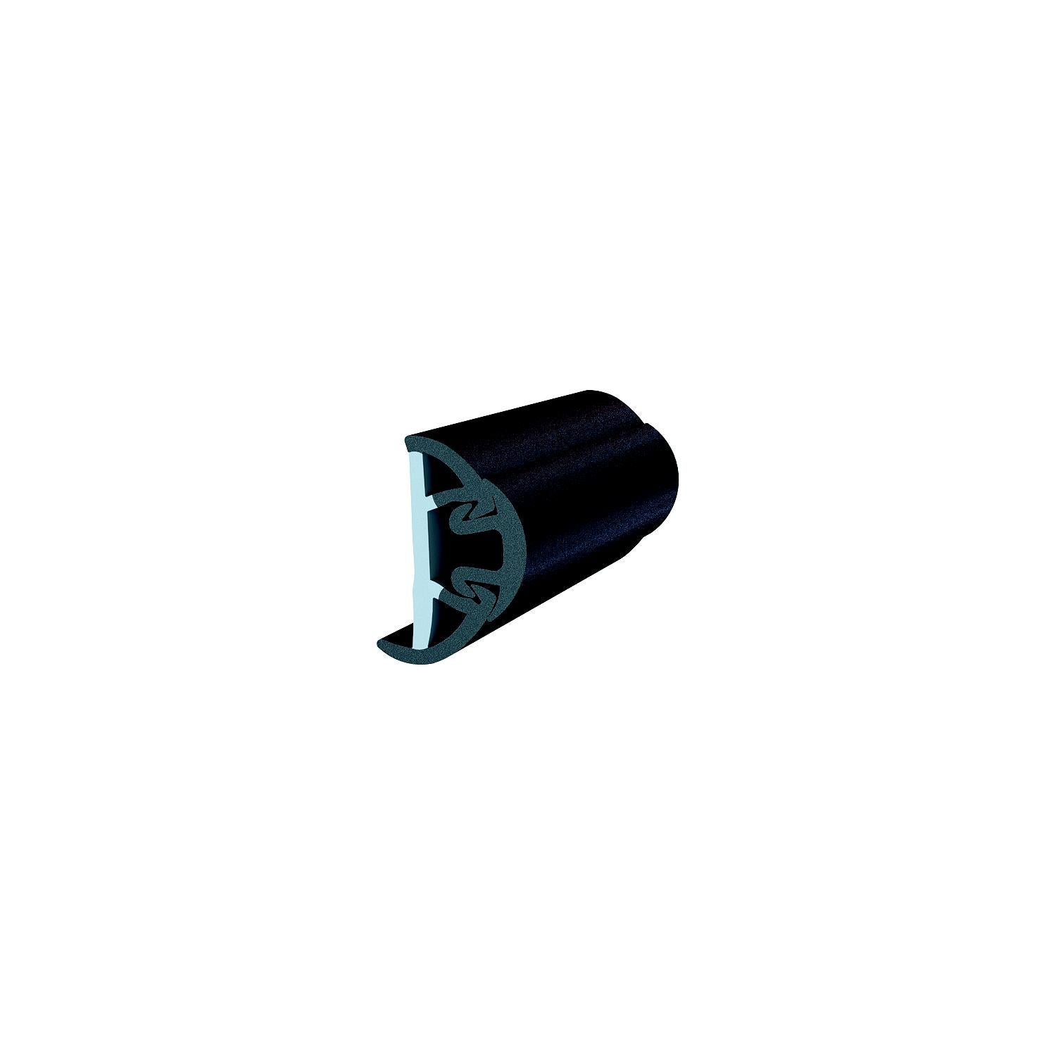 Taco Metals V11-9993BBK80-2 SuproFlex Rub Rail Kit, 2" x 1-1/4" Medium, Black, with Vinyl Overlay Insert