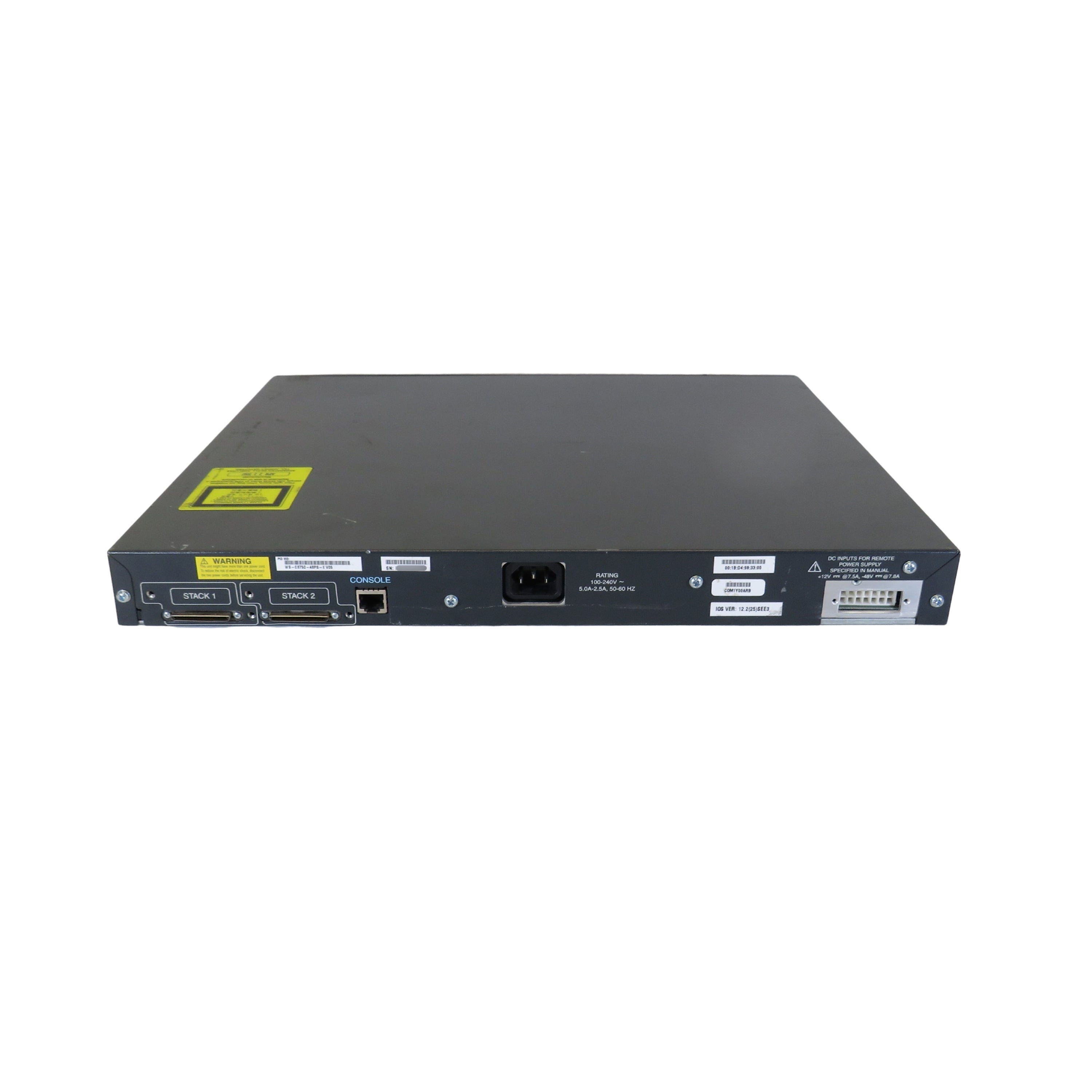 Cisco WS-C3750-48PS-E 3750 48 Port 10/100 PoE + 4 SFP Switch (Refurbished)