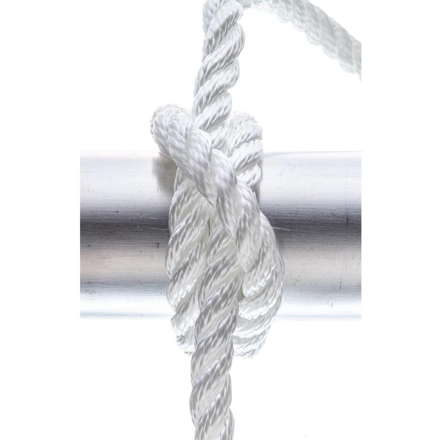 Seachoice 42511 3-Strand Twisted Nylon Dock Line, 3/8" x 15', White