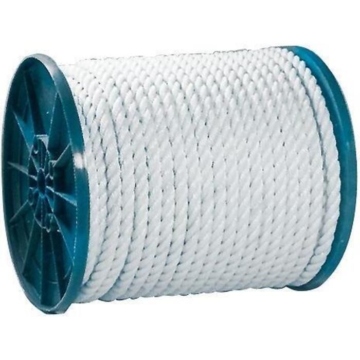 Seachoice 40810 Twisted Nylon Rope, White, 1/2" x 600'