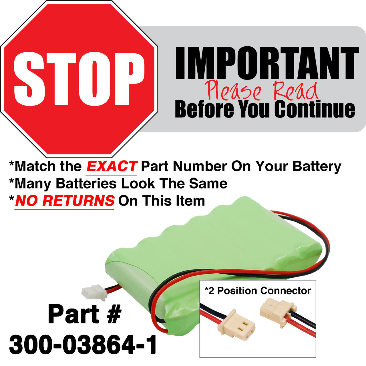 Honeywell Lynx 300-03864-1 Battery for Alarm Panel