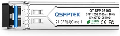 QSFPTEK 4Packs 10GBASE-LR Transceiver, 10G SFP+ Patch Module, 1310nm, 10km, DDM LC, 10Gbe Ethernet Mini-GBIC for Cisco SFP-10G-LR, Ubiquiti UF-SM-10G, Mikrotik, Netgear, Qnap NAS, D-Link|B08P4MFPD5