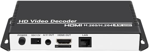 H.265 H.264 HD Video Audio Decoder IP Camera Decoder HTTP RTSP M3U8 RTMP UDP Unitcast to HDMI AV RCA Decoder for Advertisement Display, Decoding Video Encoder, Decoding IP Camera|B07C3HQTK1
