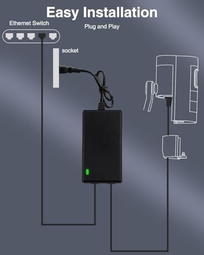 Gigabit PoE Injector 48V Power Over Ethernet Supply Adapter 10/100/1000Mbps IEEE 802.3at/af RJ45 Compliant for Camera IP Phone PoE Switch and More PoE Devices with 3FT Cat 6 Gigabit Ethernet Cable|B0F9XBG8RT
