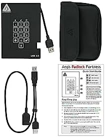 Aegis Fortress 2TB USB 3.0 External Hard Drive, Black|B00NTQGZNS