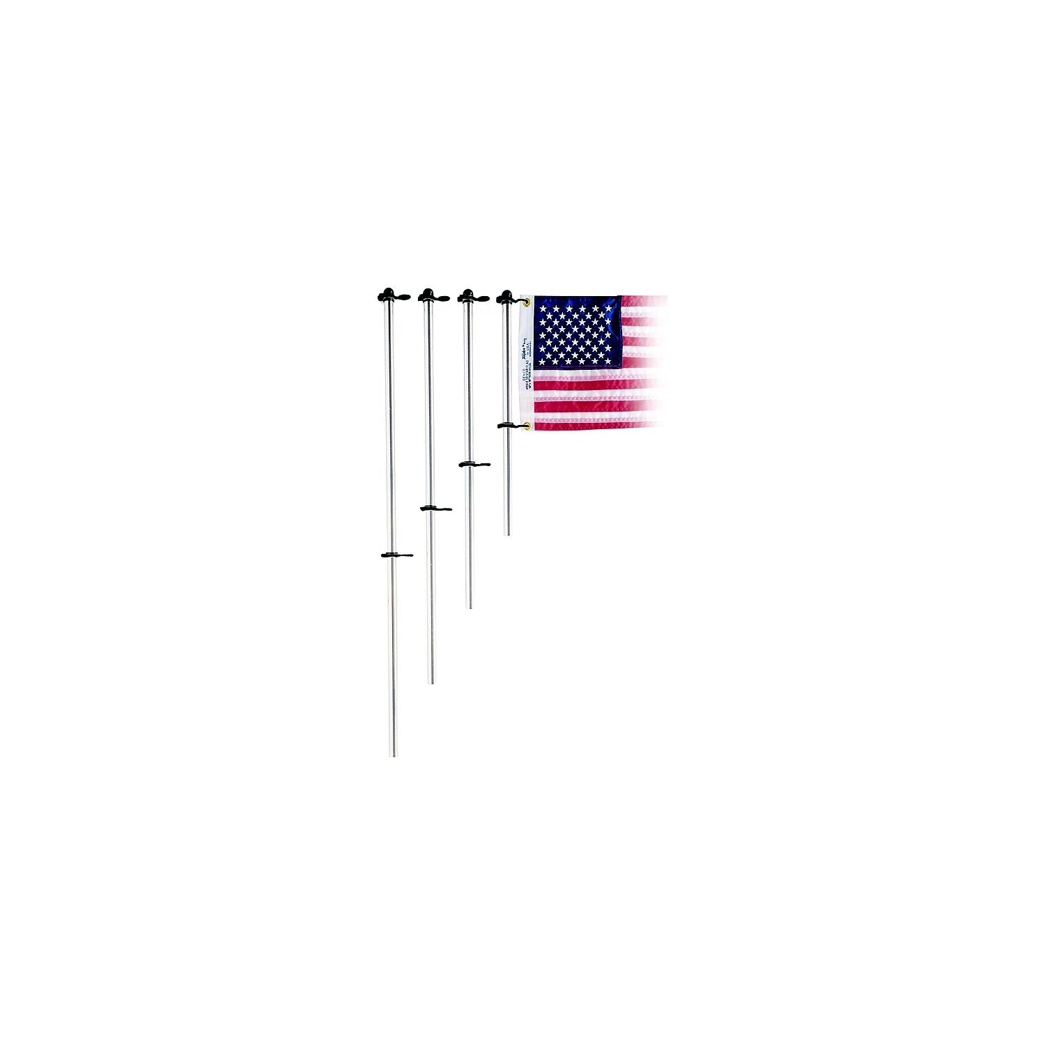 Taylor Made Products 915 Taylor 3/4" Diameter Aluminum Flag Pole w/ Charlevoix, Flag Clips