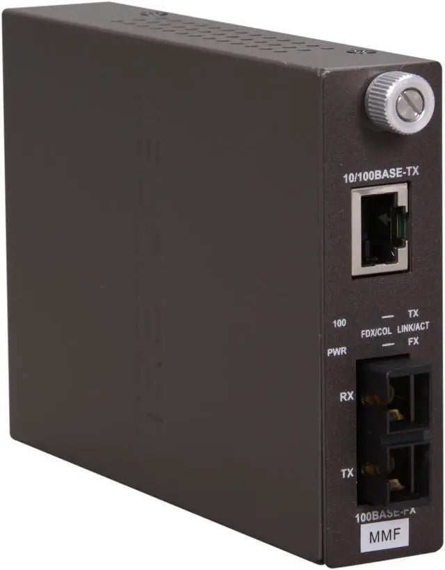 Main image of TRENDnet 100Base-TX to 100Base-FX Multi Mode SC Fiber Media Converter (2 Km, 1.2 Miles), Fiber to Ethernet Converter, RJ-45 Port, Fiber Port, Wall Mountable, Black, TFC-110MSC