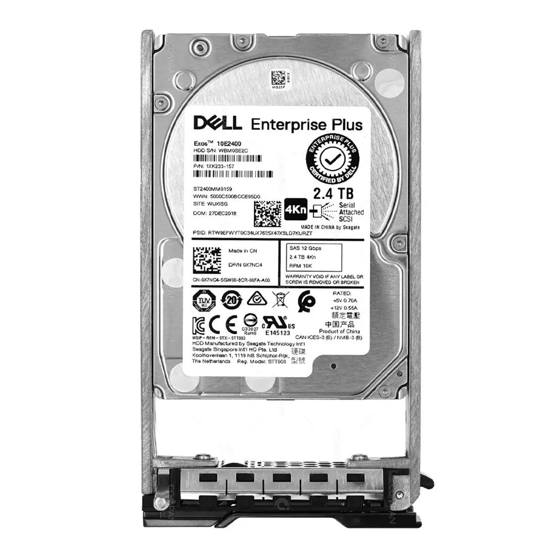Dell X7NC4 2.4TB 10K SAS-12Gbps 2.5" 4KN Enterprise Plus HDD for Compellent Storage Array