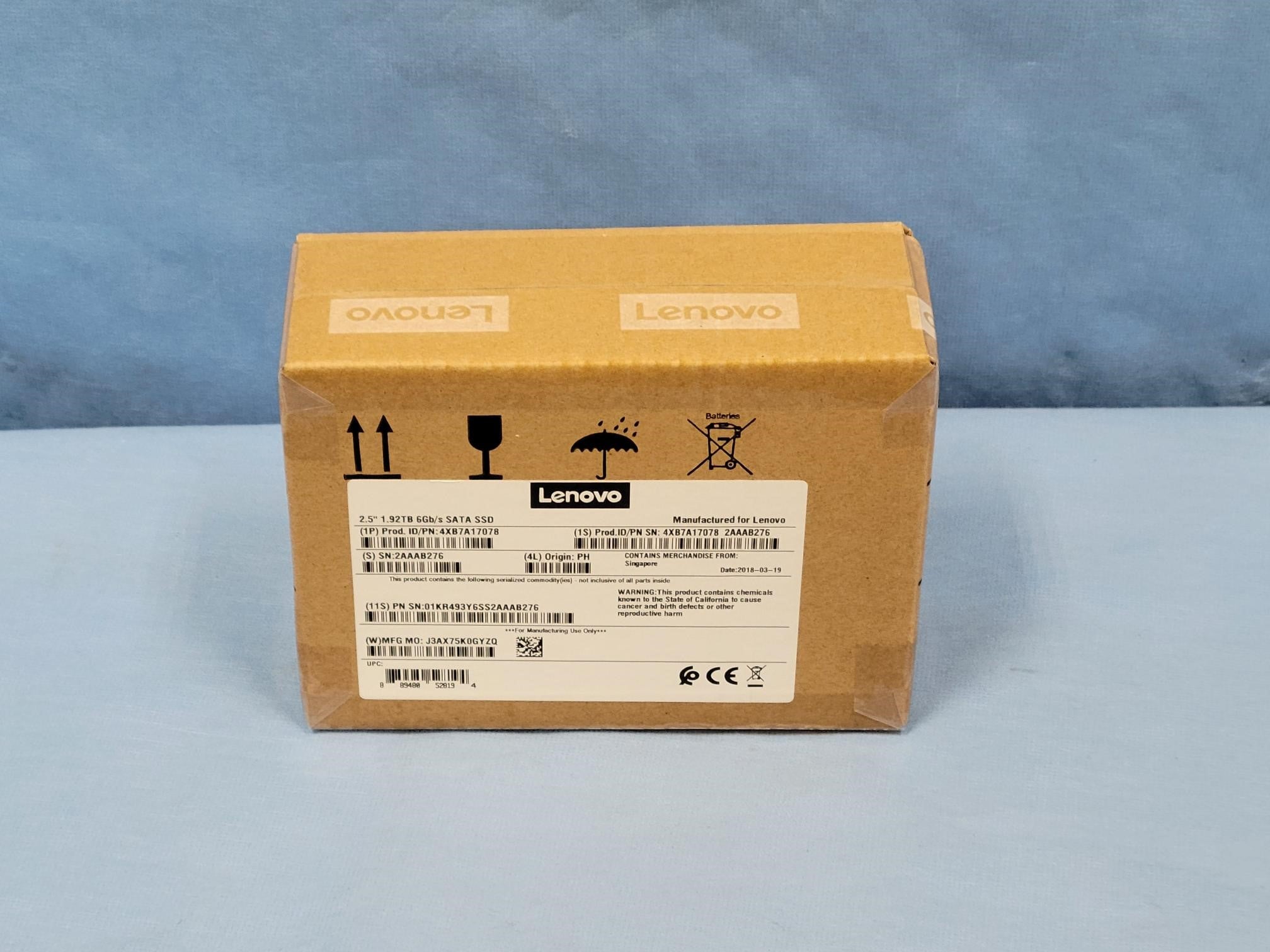 NEW Lenovo 4XB7A17078 ThinkSystem 5300 1.92TB 6G 2.5” SATA Solid State Drive SSD