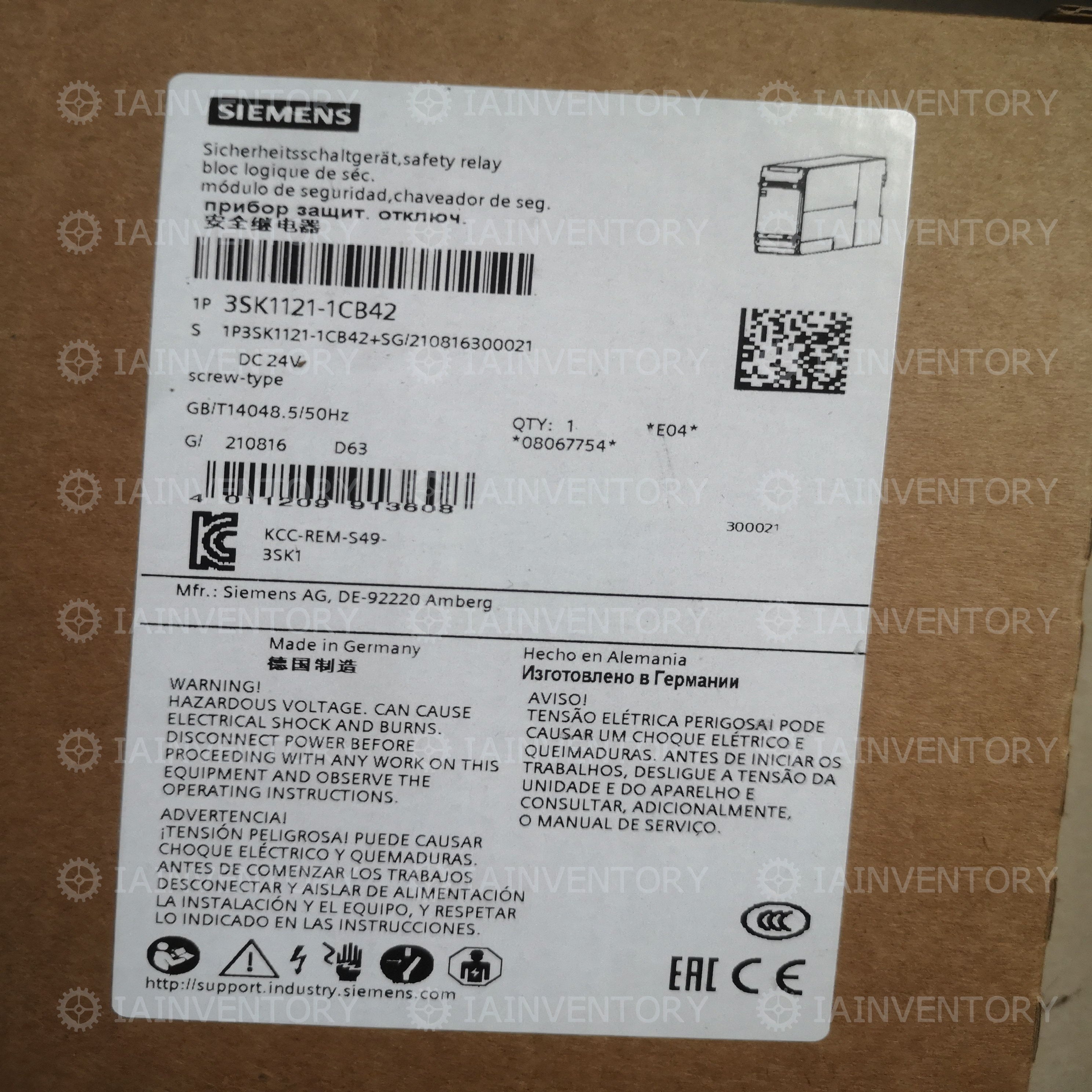 Siemens Configurable Safety Relay 3SK1121-1CB42