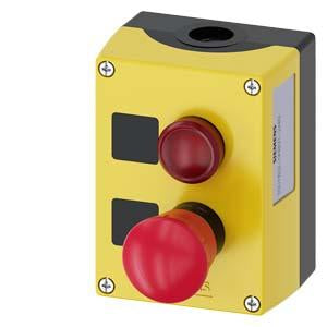 ENC PLASTIC,EMERG STOP, PILOT LIGHT, RED