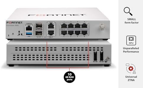 Fortinet FortiGate - 90G Next Generation Firewall (NGFW) | 8X GE RJ45, 2X 10GE RJ45/SFP+ Ports (Appliance Only, No Subscription) (FG-90G)|B0CFG25KLL