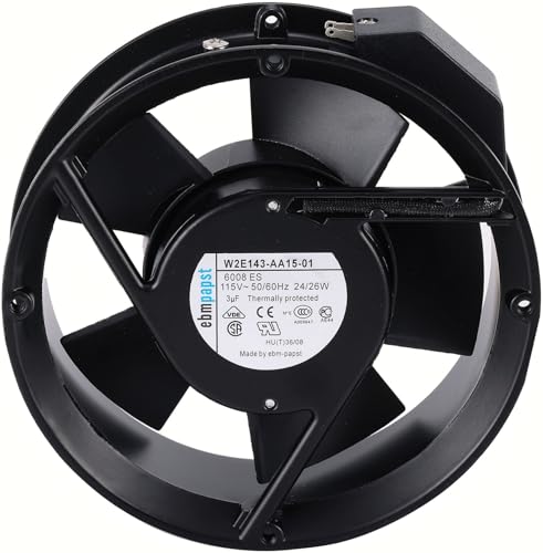 for Ebm-Papst W2E143-AA15-01 Cooling Fan, 17cm 172×51mm AC AXIAL Fan, 115V 24/26W, 3Uf, 2-pin Connector All Metal Fan W2E143-AA15-01|B0FH9PBKNP