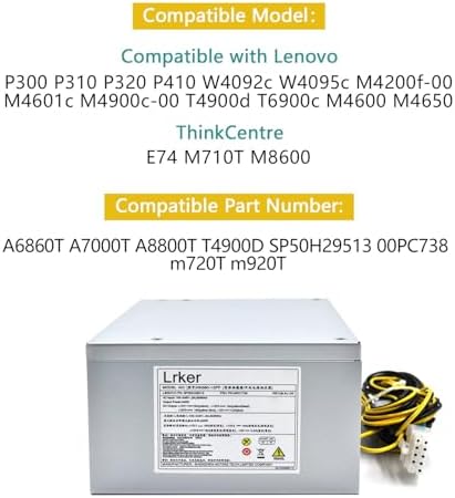 HK350-12PP 400W Power Supply Compatible with Lenovo P300 P310 P320 P410, M/N: FSP400-40AGPAA FSP250-30AGBAA HK280-21PP PCE028, P/N: A6860T A7000T A8800T T4900D SP50H29513 00PC738 m720T m920T|B0D2NG78XS