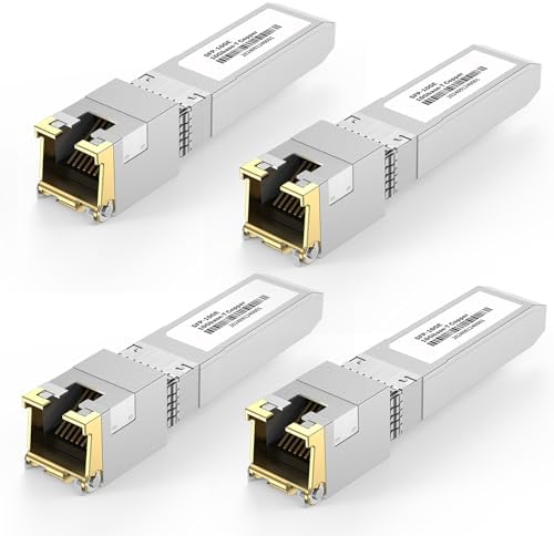 [4 Pack] 10Gb SFP+ to RJ-45 Module Transceiver 98Ft (30m), SFP+ Copper Ethernet for CAT6a /7 Transceivers Compatible with 5Gb/ 2.5Gb/ 1Gb, NOT Compatible with Brand Dell, Aruba, HP, H3C|B0F8HM46HY