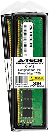 A-Tech 32GB Kit (2 x 16GB for Dell PowerEdge T130 - DDR4 PC4-17000 2133Mhz ECC Unbuffered UDIMM 2Rx8 - Server Memory Ram Equivalent to OEM A8661096 SNP7XRW4C/16G (AT316653SRV-X2U4