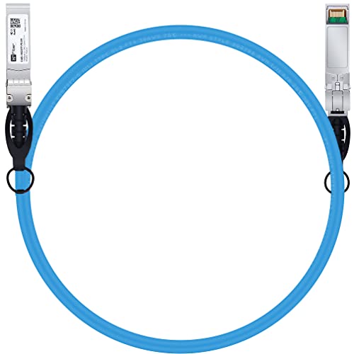 H!Fiber 2 Pack SFP+ Cable, 10G SFP+ DAC, 0.5M(1.64ft), Passive Direct Attach Copper Twinax Cable for Cisco SFP-H10GB-CU0.5M, Ubiquiti UniFi UC-DAC-SFP+, Meraki, Mikrotik, Intel, Fortinet, Netgear|B09K7DZD6N