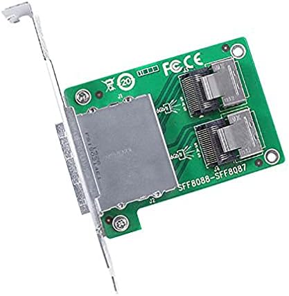 H!Fiber Dual Port SAS Adapter Card 2X Internal SFF-8087 to 2X External SFF-8088 Slot, 6Gb/s, Card with Full-Height and Low-Profile|B0BX3Z47Z2