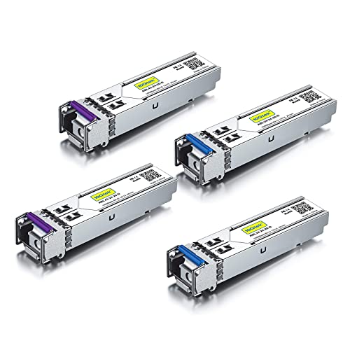 10Gtek 1.25G SFP 1000Base-SX Multimode LC Fiber Transceiver, 850nm MMF, 550m, for Cisco GLC-SX-MMD/SFP-GE-S, Meraki MA-SFP-1GB-SX, Fortinet, Ubiquiti UniFi UF-MM-1G, Mikrotik, TP-Link, Pack of 2|B08BP3JDBV