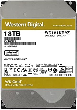 Western Digital 16TB WD Gold Enterprise Class Internal Hard Drive - 7200 RPM Class, SATA 6 Gb/s, 512 MB Cache, 3.5" - WD161KRYZ|B089S33PR3