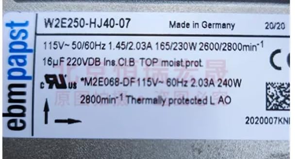 W2E250-HJ40-07 Fan-W2E250-HJ40-07 115V 165W 280×280×80mm Control Cabinet Fan