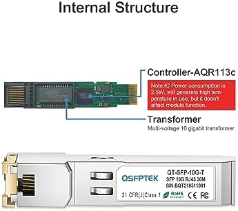 10GBASE-T SFP+ to RJ45 Transceiver, 10G Ethernet Copper Module, Optical SFP RJ 45 10Gb T Mini-GBIC Compatible with Cisco SFP-10G-T-S, Ubiquiti UF-RJ45-10G, Mikrotik, Supermicro, Fortinet, up to 30m|B07QXNQTXG