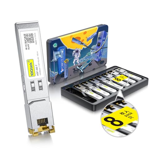 10Gtek 𝟭𝟬/𝟭𝟬𝟬/𝟭𝟬𝟬𝟬𝗕𝗮𝘀𝗲-𝗧 𝗖𝗼𝗽𝗽𝗲𝗿 𝗦𝗙𝗣, Auto-Negotiation SFP to RJ45 Mini-GBIC Transceiver or Cisco GLC-T(10/100/1000)/SFP-GE-T(10/100/1000) Pack of 2|B09NNMP934