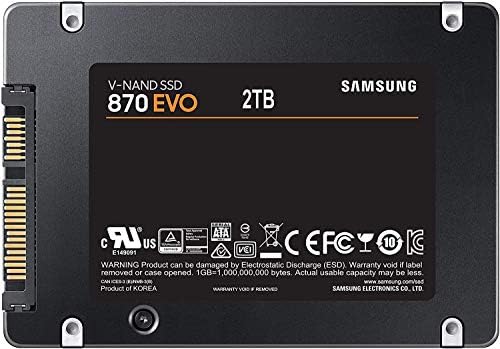 Samsung Electronics 870 EVO 2TB 2.5 Inch SATA III Internal SSD (MZ-77E2T0B/AM