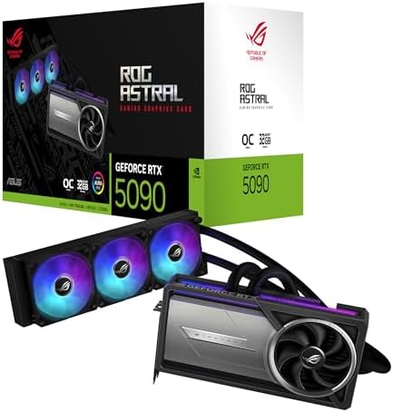 ASUS ROG Astral GeForce RTX 5090 White OC Edition Gaming Graphics Card (PCIe 5.0, 32GB GDDR7, HDMI/DP 2.1, 3.8-slot, 4fan design, Axial-tech fans, patented vapor chamber, Phase-change GPU thermal pad