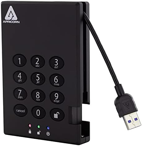 Apricorn 2TB Aegis Padlock USB 3.0 SSD 256-Bit Encrypted Portable Drive (A25-3PL256-S2000)|B01M67EDE6