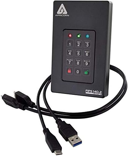 Apricorn 4TB Aegis Fortress L3 FIPS Level 3 USB 3.0 Hardware Encrypted Portable Drive Bundle with 2TB Aegis Padlock USB 3.0 256-Bit AES XTS Hardware Encrypted Portable External Hard Drive|B0D2CPWQL5