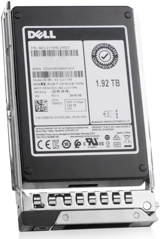 Dell 1.92TB SAS 12Gb/s 3D TLC V-NAND 2.5in Enterprise PowerEdge Read-Intensive SSD for: R440 R750 R450 T150 R470 T560 T40 R250 R740 R640 T550 T350 R540 R840 ME4024 R650XS 0FDVMH G16 (Renewed)|B0G6293X8F