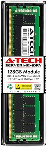 A-Tech 64GB Kit (2x32GB DDR4 2666MHz PC4-21300 ECC RDIMM 2Rx4 Dual Rank 1.2V ECC Registered DIMM 288-Pin Server & Workstation RAM Memory Upgrade Modules (A-Tech Enterprise Series