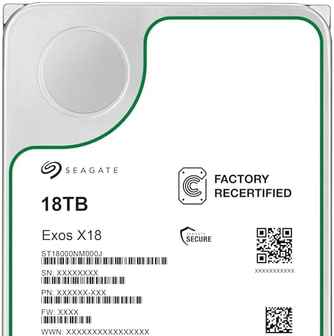 Seagate Enterprise 3.5" 18000 GB 7200 RPM 18 TB 3.5" 7200 RPM SATA ST18000NM00J (Renewed