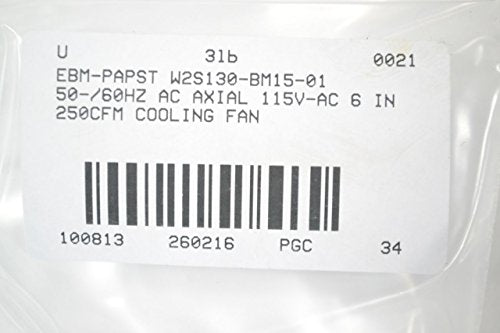 EBM-PAPST W2S130-BM15-01 50-/60HZ AC AXIAL 115VAC 6IN 250CFM COOLING FAN B260216|B00DWIB2U4