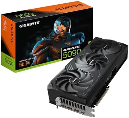 GIGABYTE GeForce RTX 5090 Gaming OC 32G Graphics Card, WINDFORCE Cooling System, 32GB 512-bit GDDR7, GV-N5090GAMING OC-32GD Video Card