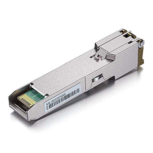 10GTEK 1.25G SFP-T, 1000BASE-T Copper SFP, SFP to RJ45 SFP Module Transceiver for Cisco SFP-GE-T, Meraki, Fortinet, Ubiquiti UniFi UF-RJ45-1G, D-Link, Supermicro, Netgear, TP-Link and More|B00U77IJ2M