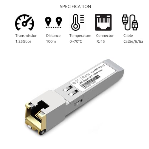 1000BASE-SX SFP Optical Transceiver Module Compatible with HPE Aruba J4858D J4858DCM JL745A Q8N53A ProCurve J4858C J4858B J4858A 850nm 550m DDM Duplex LC MMF 10pcs/Pack|B09MTS8WKP