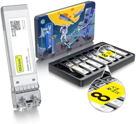 10GTEK 10GBase-SR SFP+ LC Transceiver, 10G 850nm Multimode SFP Module, up to 300 Meters, for Cisco SFP-10G-SR, Meraki MA-SFP-10GB-SR, Ubiquiti UniFi UF-MM-10G, Fortinet, TP-Link and More, Pack of 2|B08BP55663